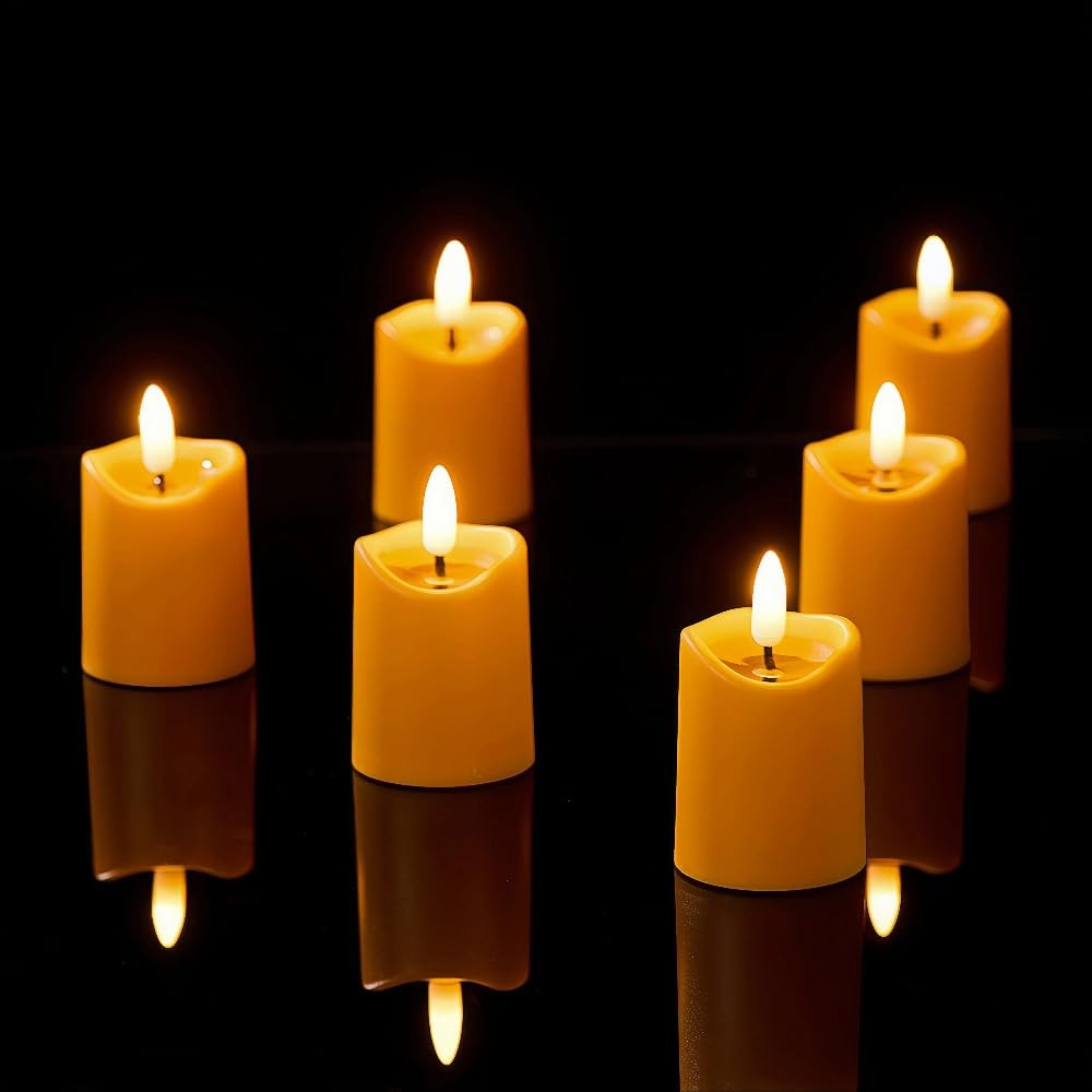 Simplelight Orange Halloween Flameless Votive Candles With Timer Realistic Black