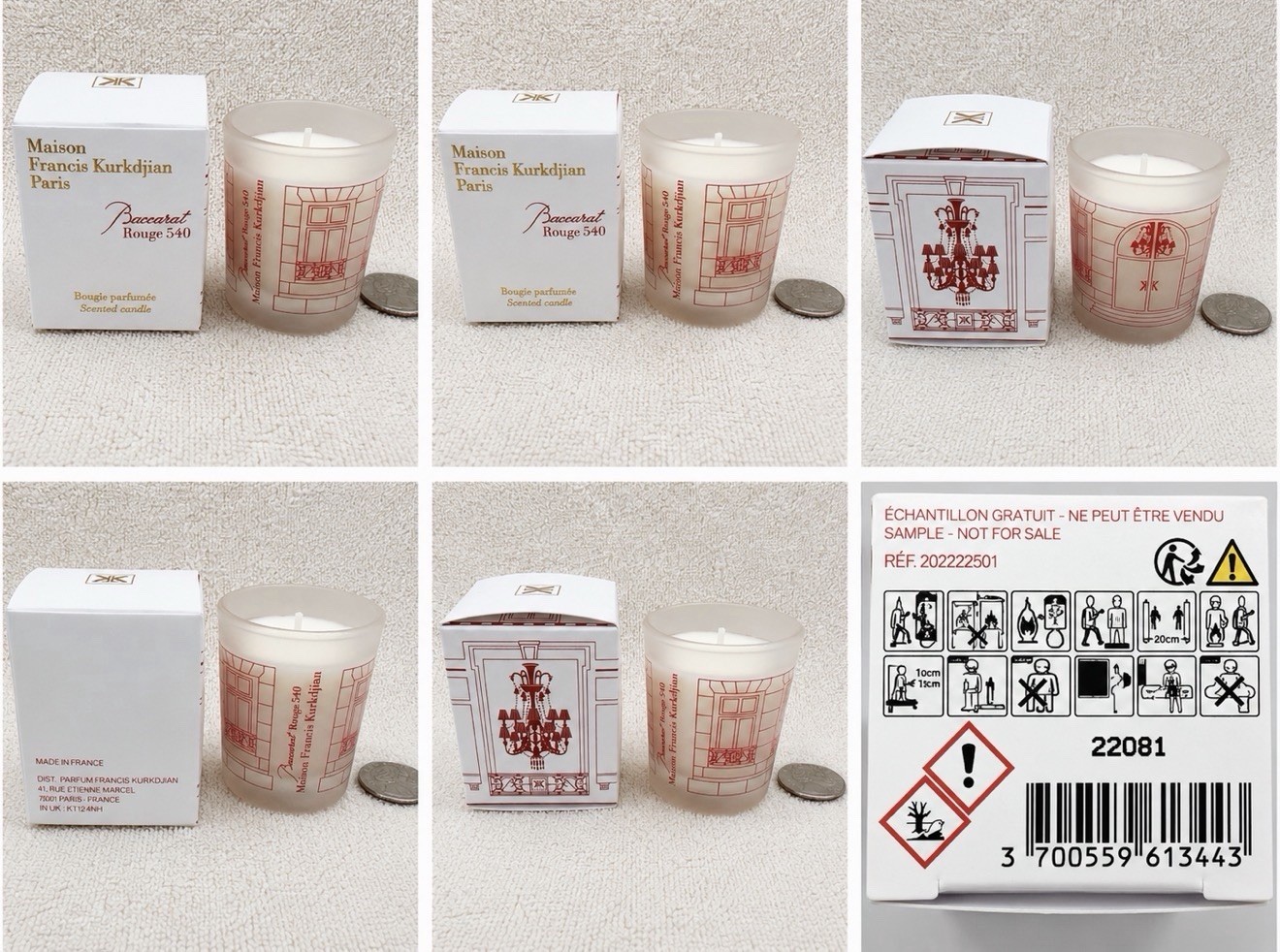 Maison Francis Kurkdjian Baccarat Rouge 540 Mini Scented Candle 1oz / 30g New