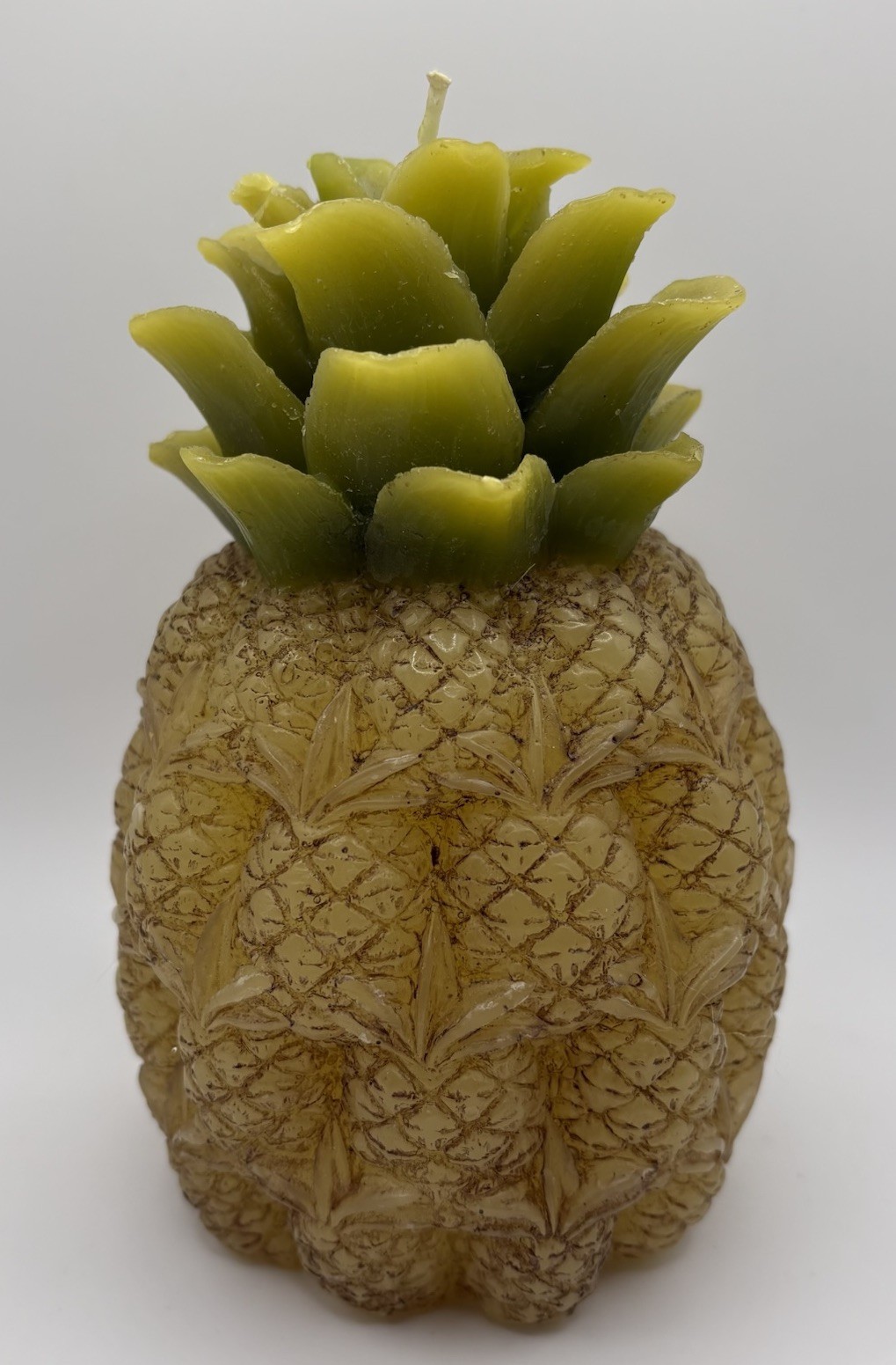 Vintage Siam Karat Figural Pineapple Candle 6” Yellow Tropical Decor NOS