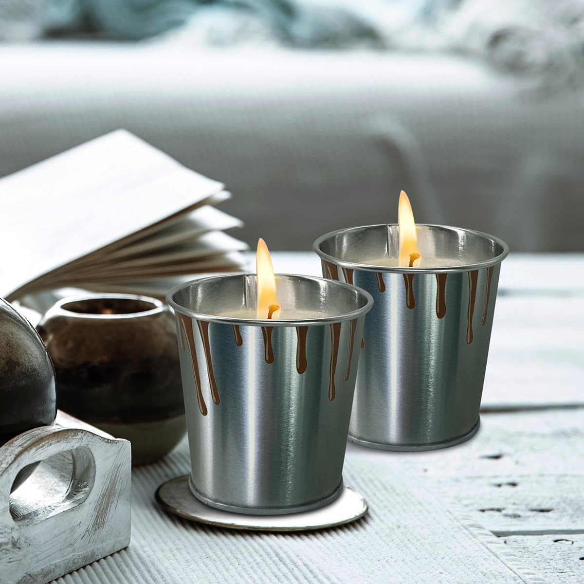 Citronella Candles 6/12 Pack, Outdoor Indoor Scented Candles with Pure Citronell