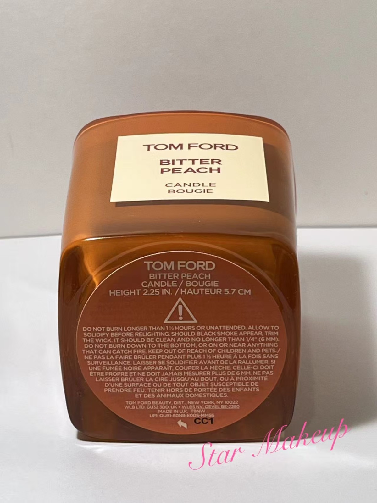 Tom Ford Bitter Peach Candle Height 2.25in, New UnBox (As a Part a Gaft Set)
