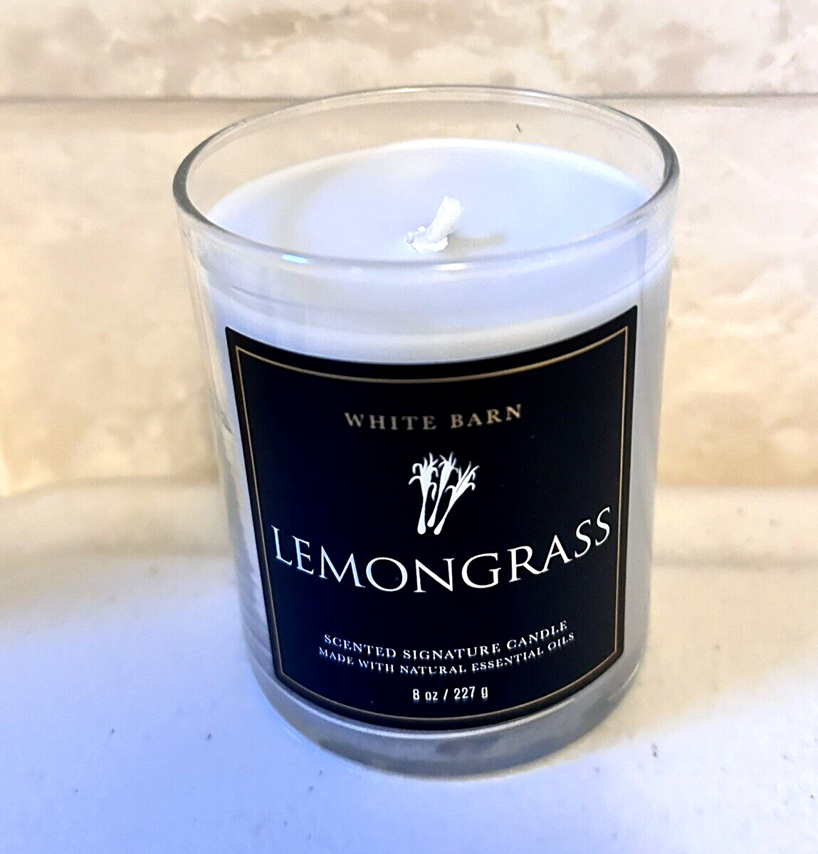 Bath & Body Works Lemongrass Candle Single Wick Scented Essential Oils NEW APR