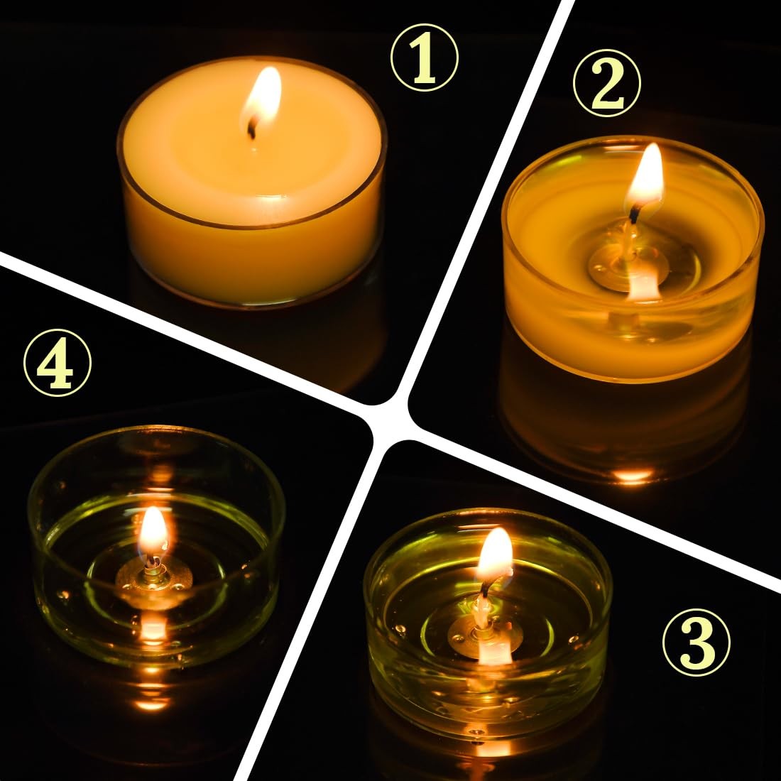 Natural Citronella Tea Light Candles, Tiny Soy Wax Aromatherapy Citronella Te…