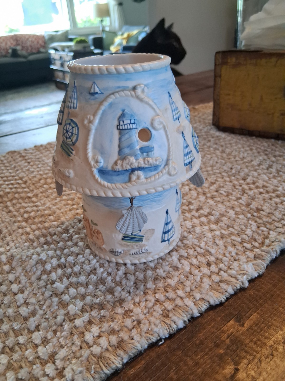 Decorative beach candle. Lighthouse