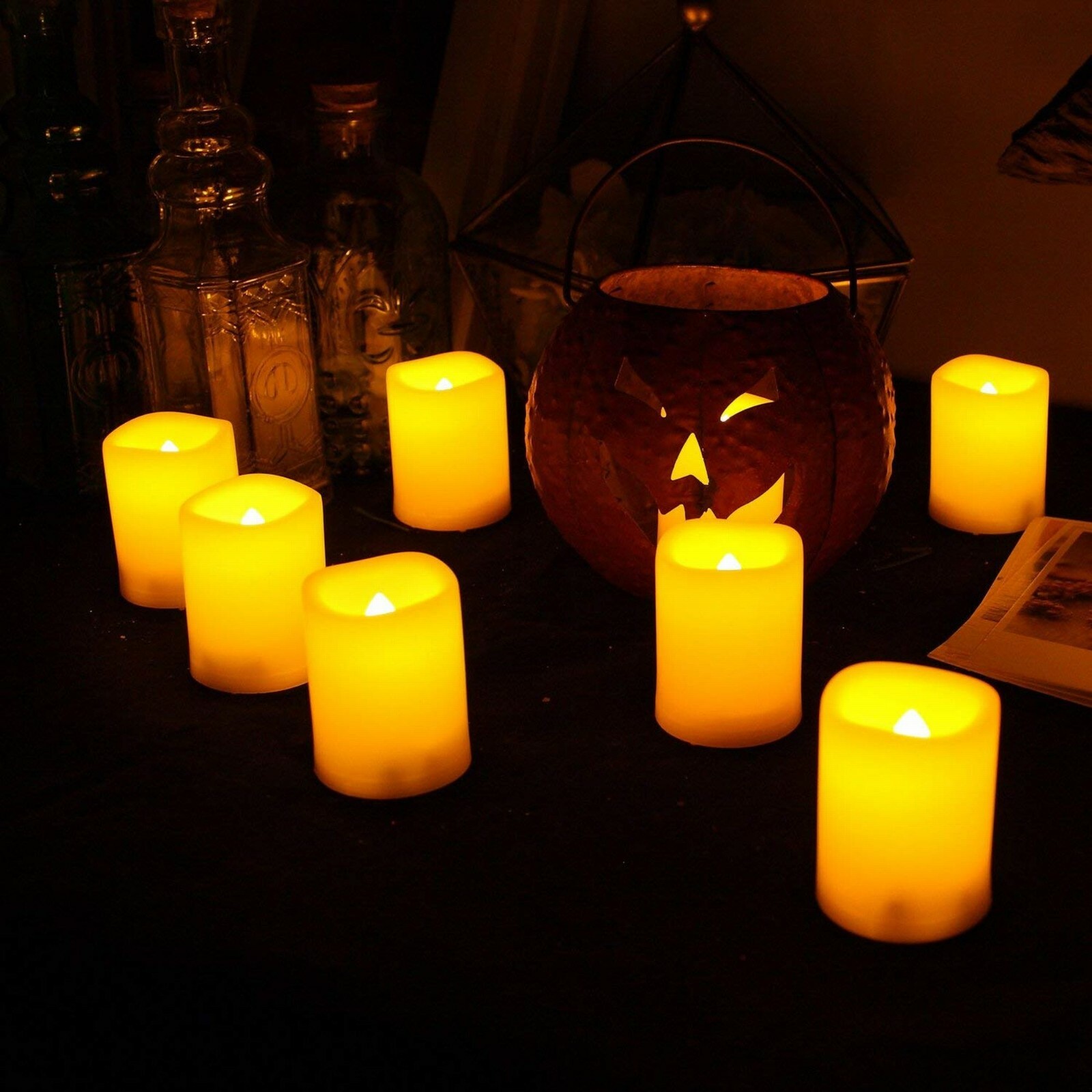 EcoGecko Indoor/Outdoor Set of 12 Flameless Votive Candles with 6 hourTimer