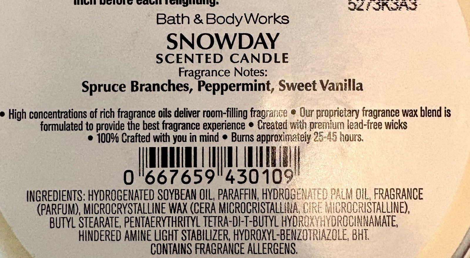 Snow Day 3 Wick Candle New Bath & Body Works Christmas Holiday 2