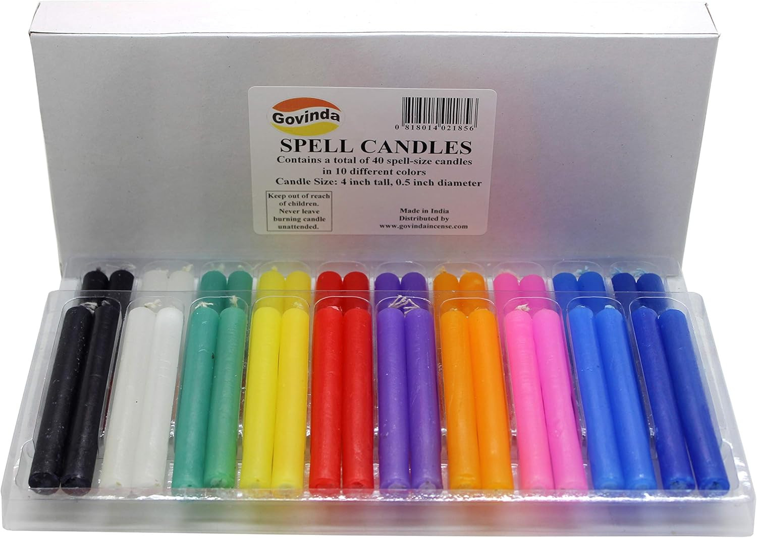 40 Pack Spell Chime Candles 4″ Mini Taper Assorted Colors Home Decor, 10 Color