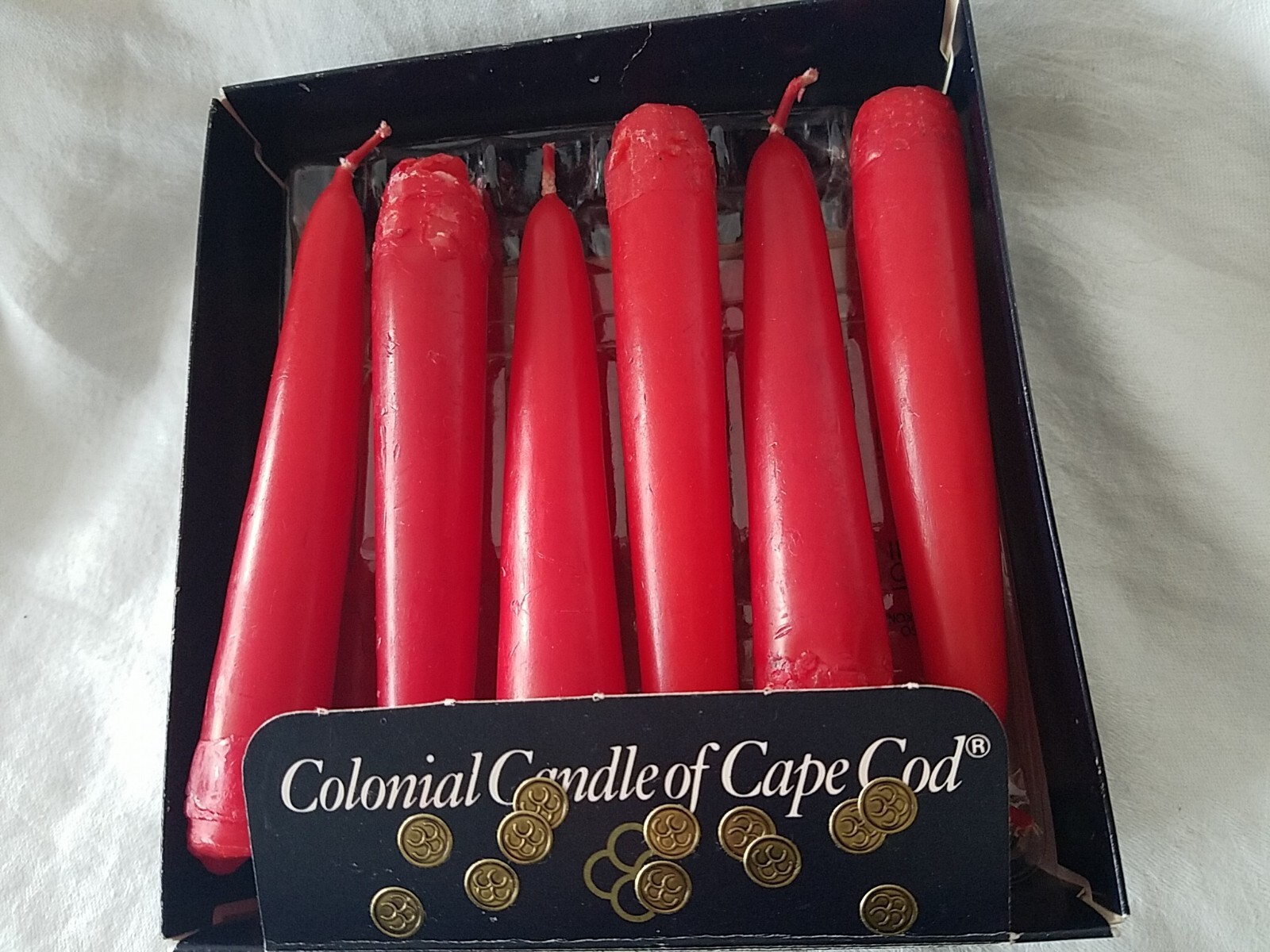 Colonial Candle of Cape Cod Cordless 6″ Taper Box of 12 Red