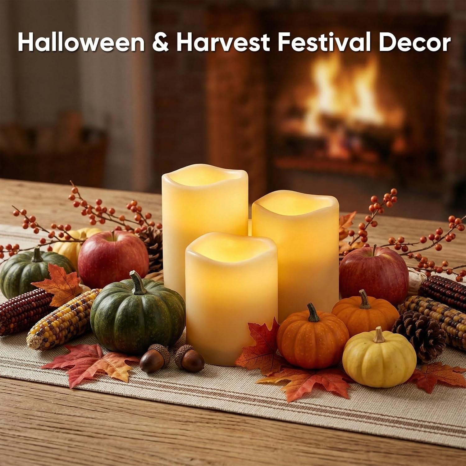 Flickering LED Pillar Candles Outdoor & Indoor Use – 2-Pack with Timer & Remote