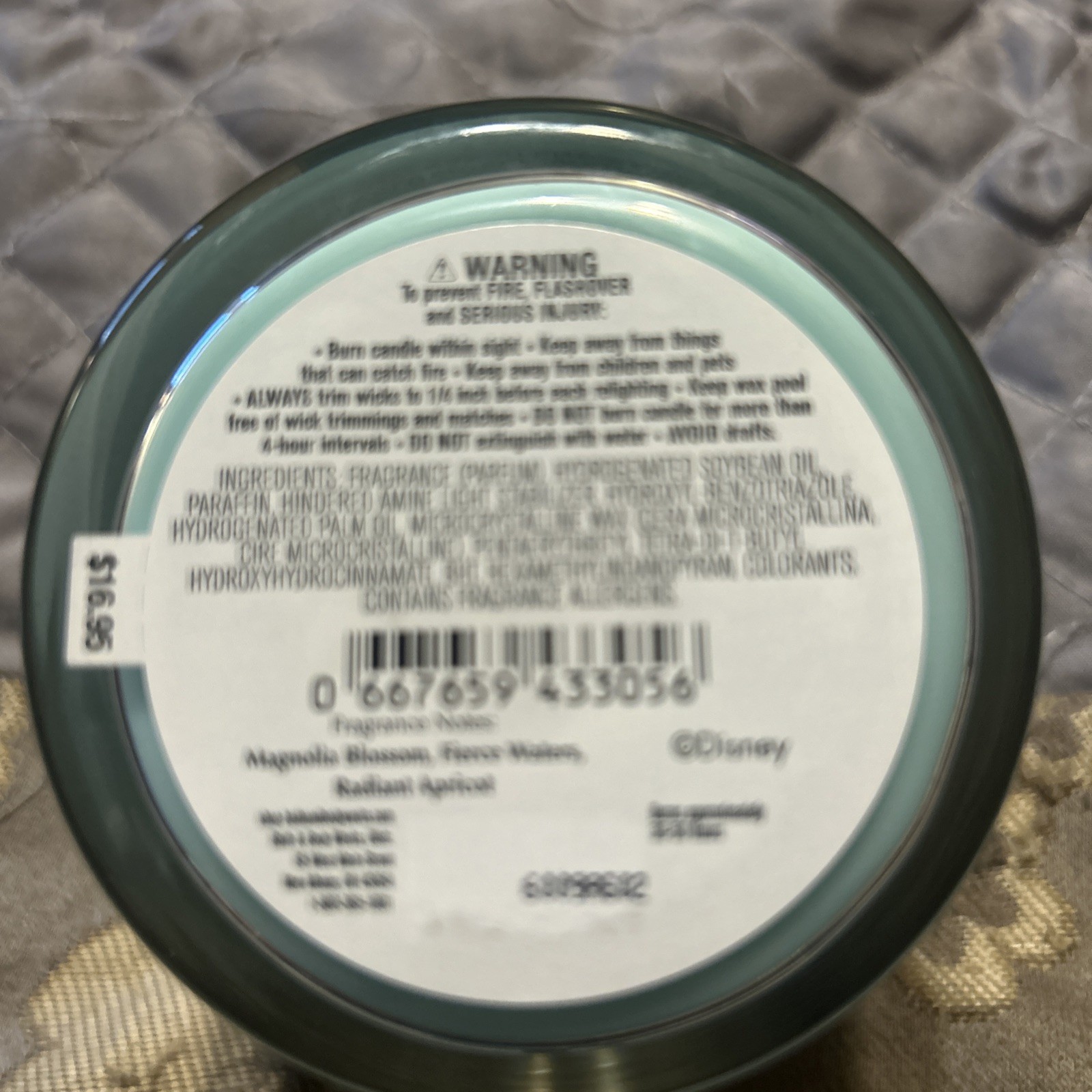 Bath & Body Works DISNEY PRINCESS MULAN Single Wick Candle 8 oz NEW