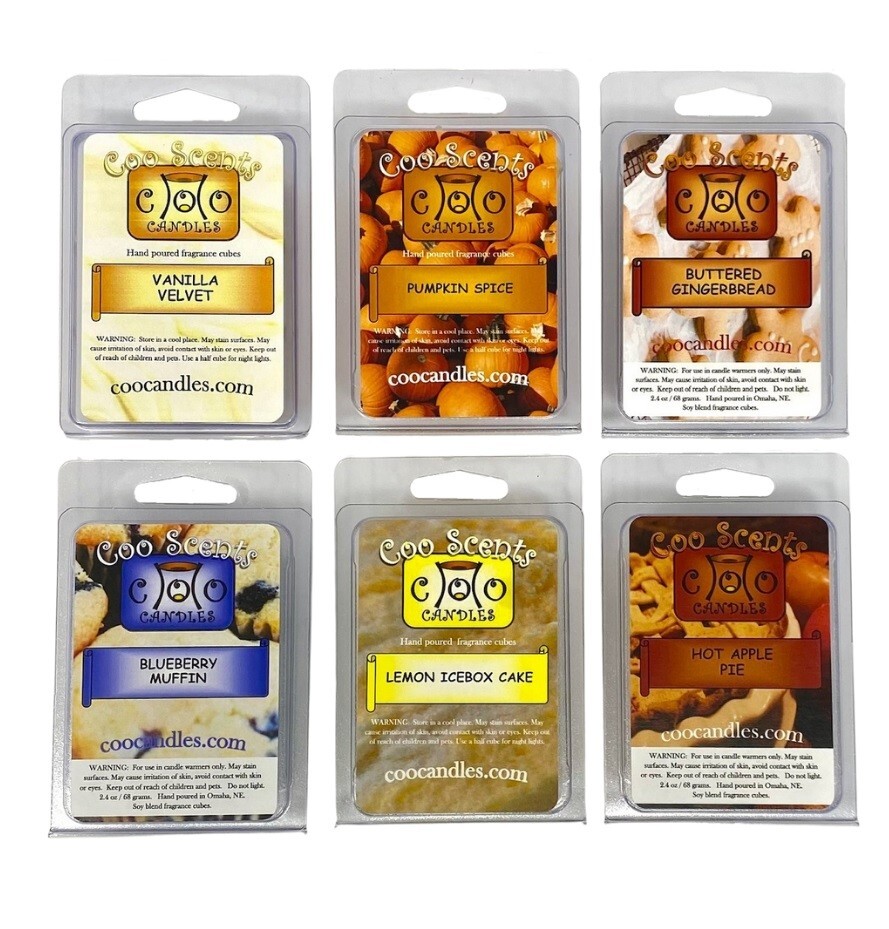 6 Pack Variety of Coo Candles Soy Wax Melt Bars – Bakery Scents