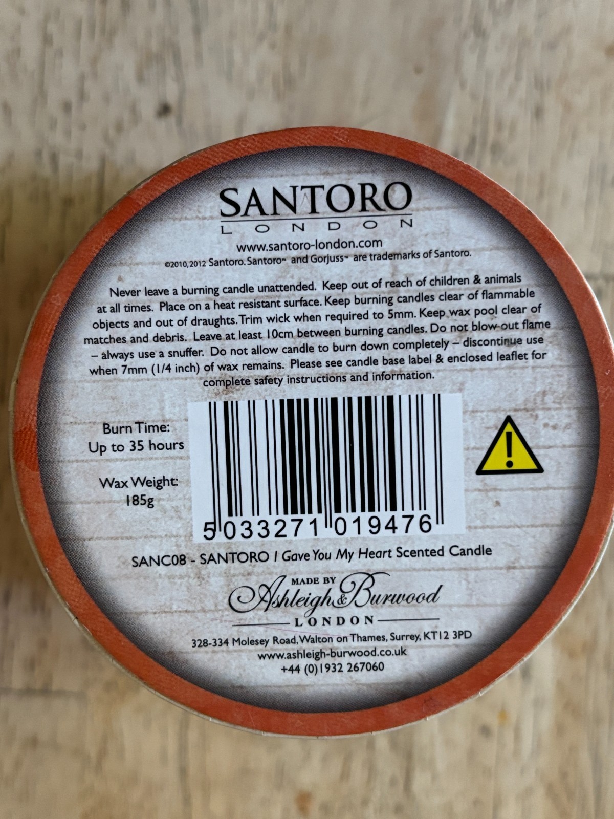 Santoro London – Scented Candles – Lot of 3 – 185g – Ashleigh Burwood – Rare!