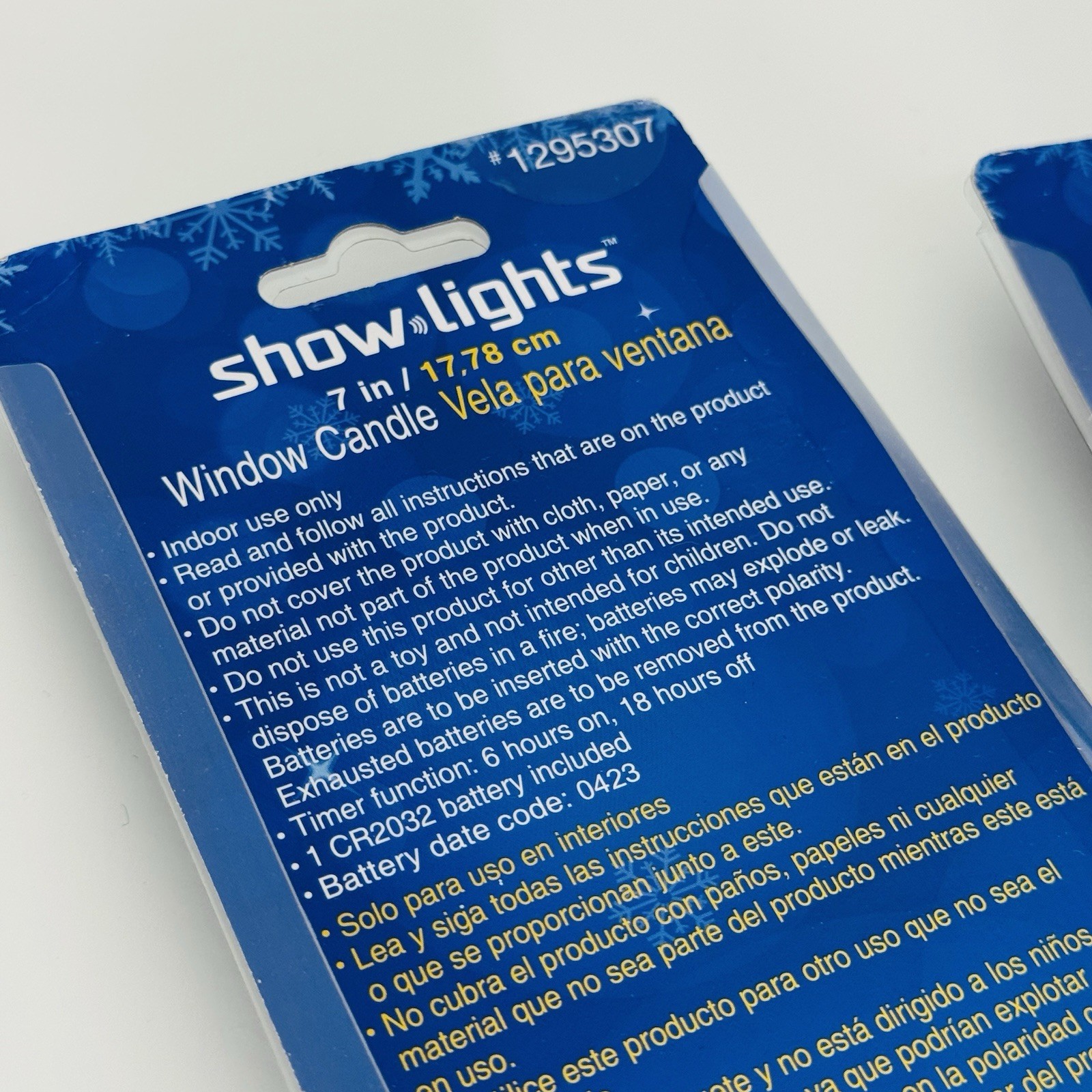 Show Lights Flat Whte Window Candle 7″ Battery Powered Stick On Candles Lot of 3