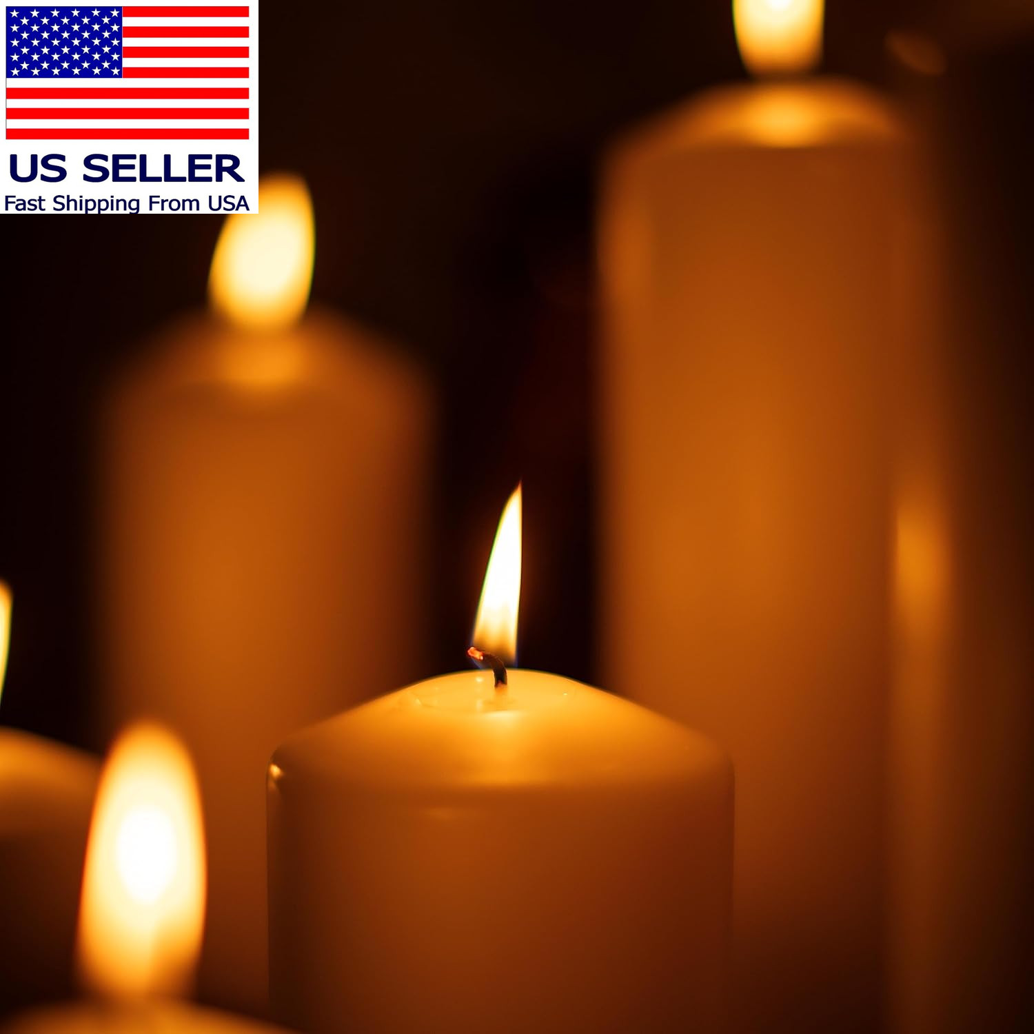 Unscented White Tall Pillar Candles, 35 Hour Burning Candle Pillars, Perfect for