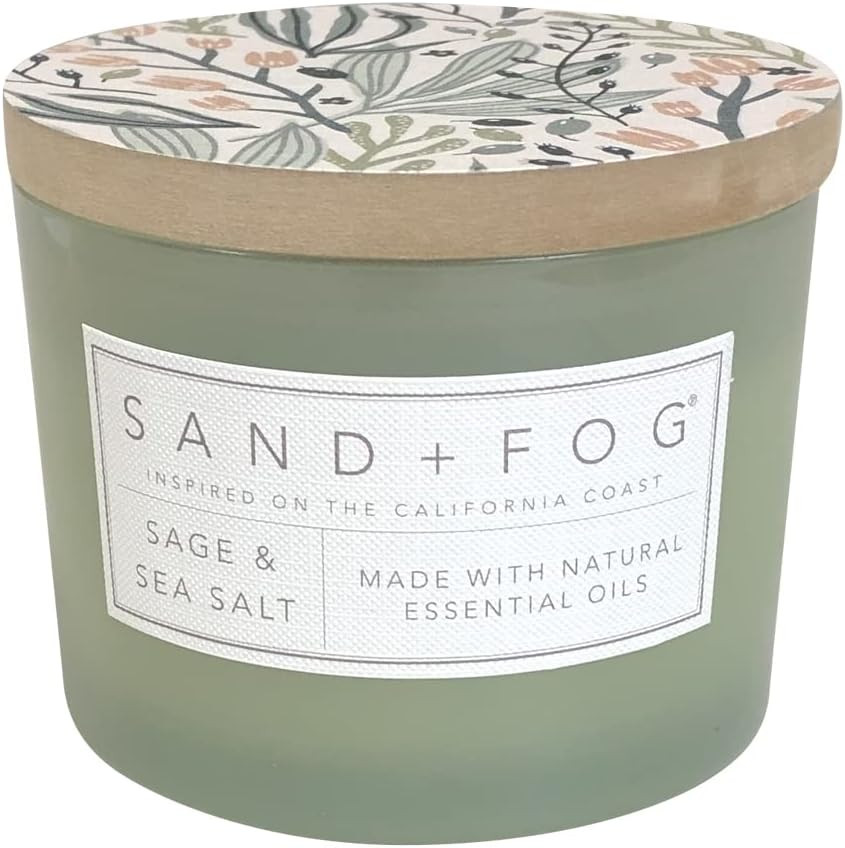 Scented Candle – Sage & Sea Salt – Additional Scents and Sizes – 100% Cotton Lea