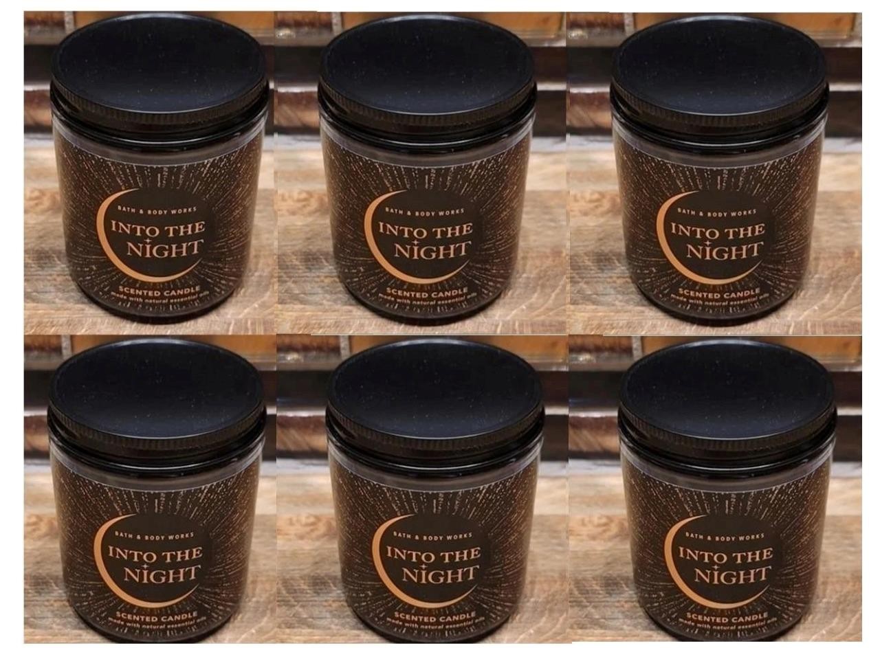 Pack of 6 Bath & Body Works Into the Night single wick scented candles 7 Oz. ea.
