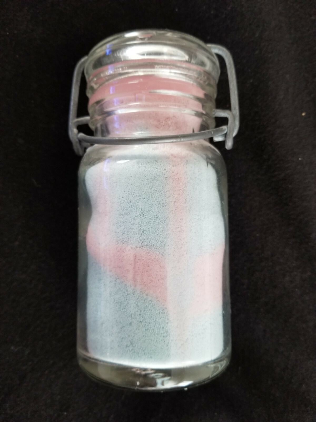 Vtg Handcrafted Wax Crystals Sparkle Candle in Glass Jar w/ Metal – 5-1/2″ High