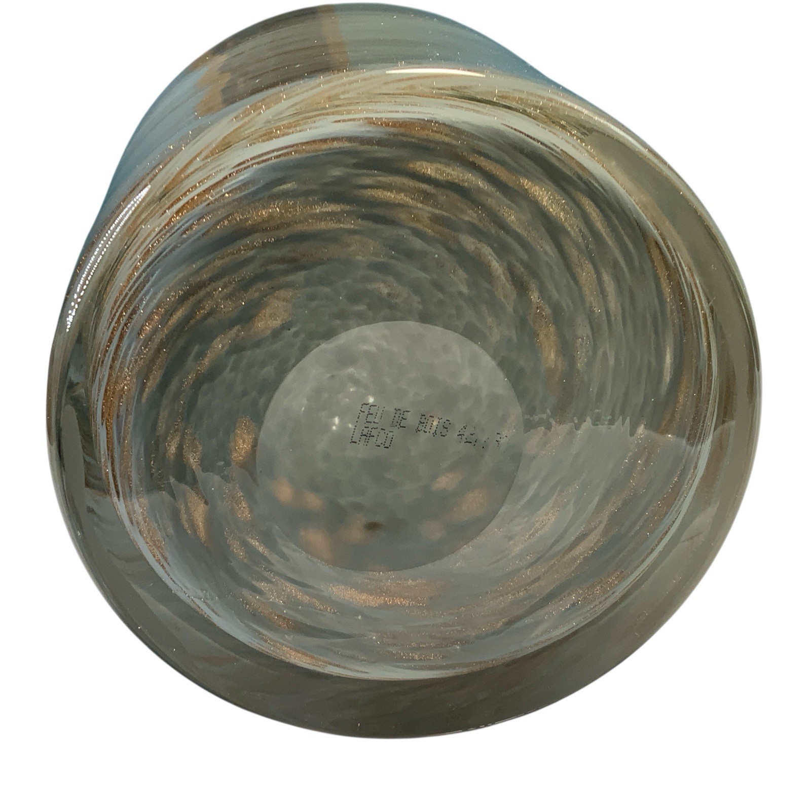 Lafco Empty Gray Copper Swirl Handblown Candle Holder Small Vase 4in x 4in