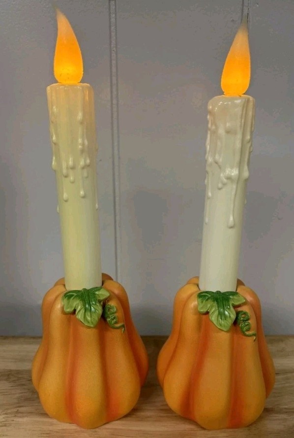 Battery Operated Pumpkin/Gourd Candles Flickering Candles Fall Halloween Candles