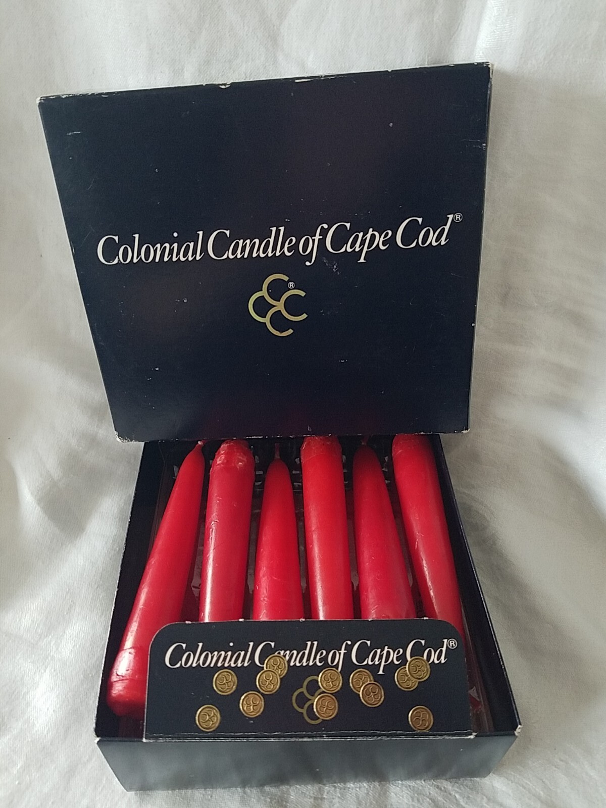Colonial Candle of Cape Cod Cordless 6″ Taper Box of 12 Red