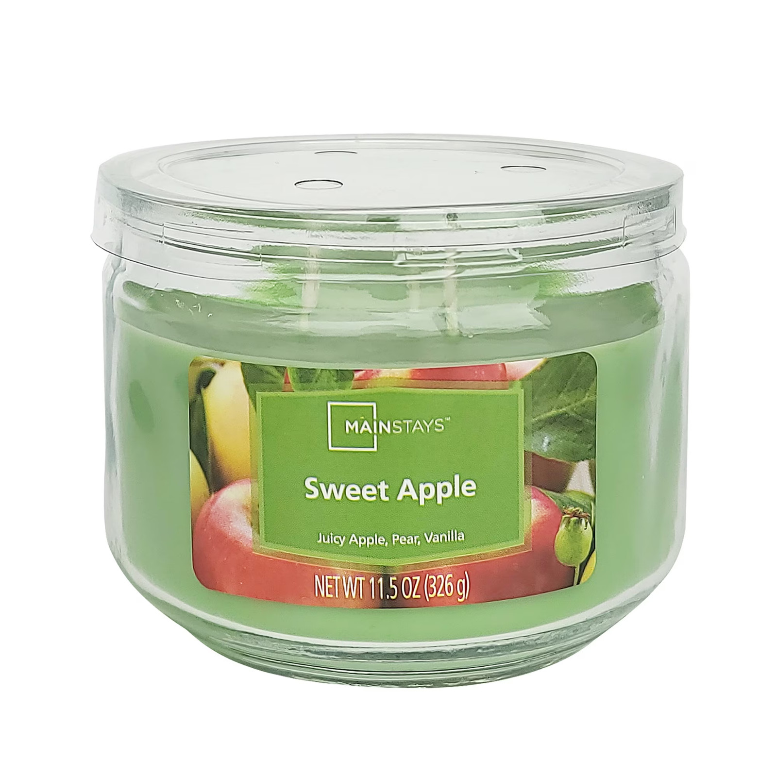Pack of 2 Sweet Apple 3-Wick Scented Glass Jar Candles, Green, 11.5 oz Each…..