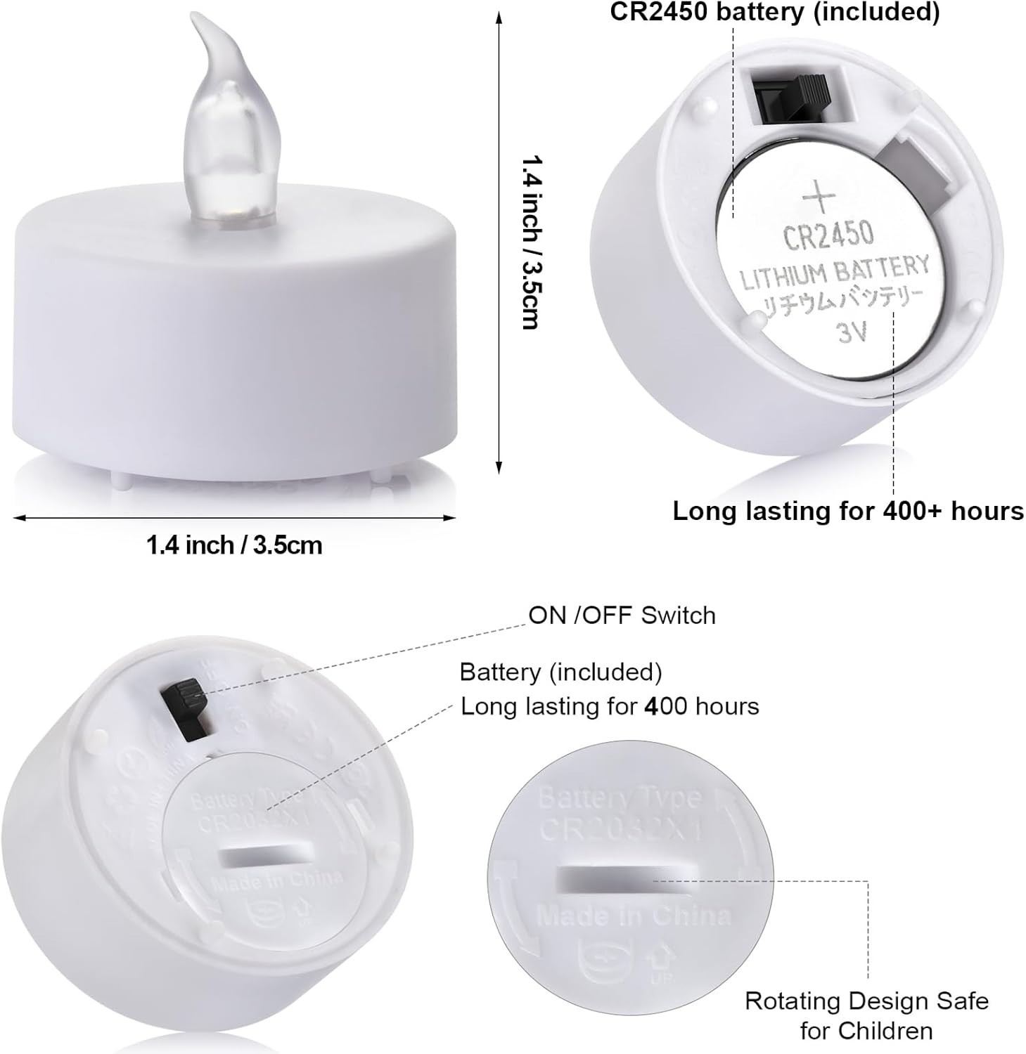 Tea Light Candles with Remote Control,Flickering Flameless LED Candle,Long La…