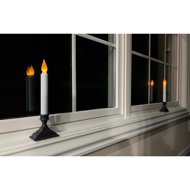 Cordless Flameless Window Candles W/ Flickering Flame Automatic Timer Pack of 4