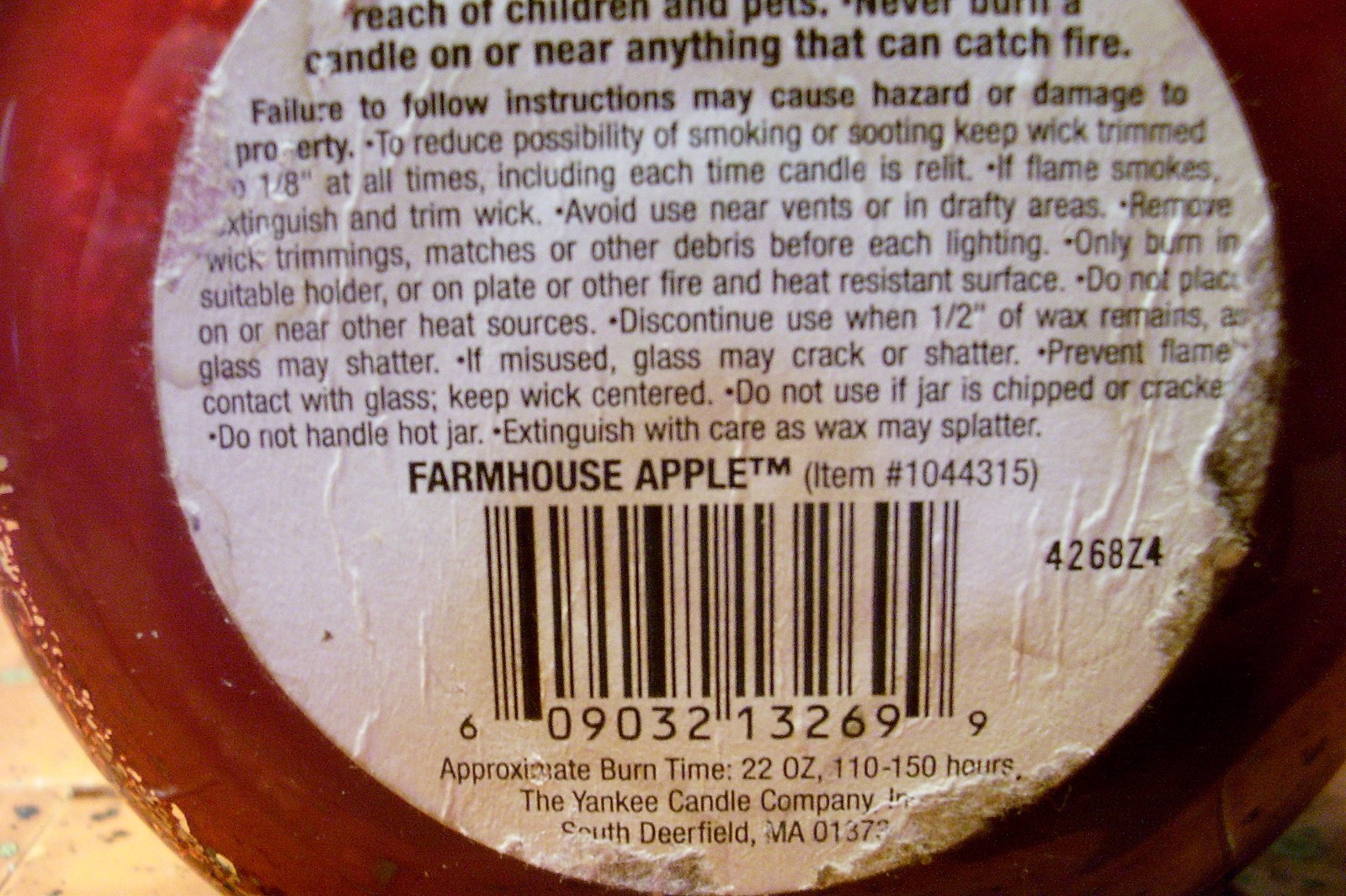 yankee candle 22oz JAR FARMHOUSE APPLE + BASE UNIT WITH REFILL + 1 TART