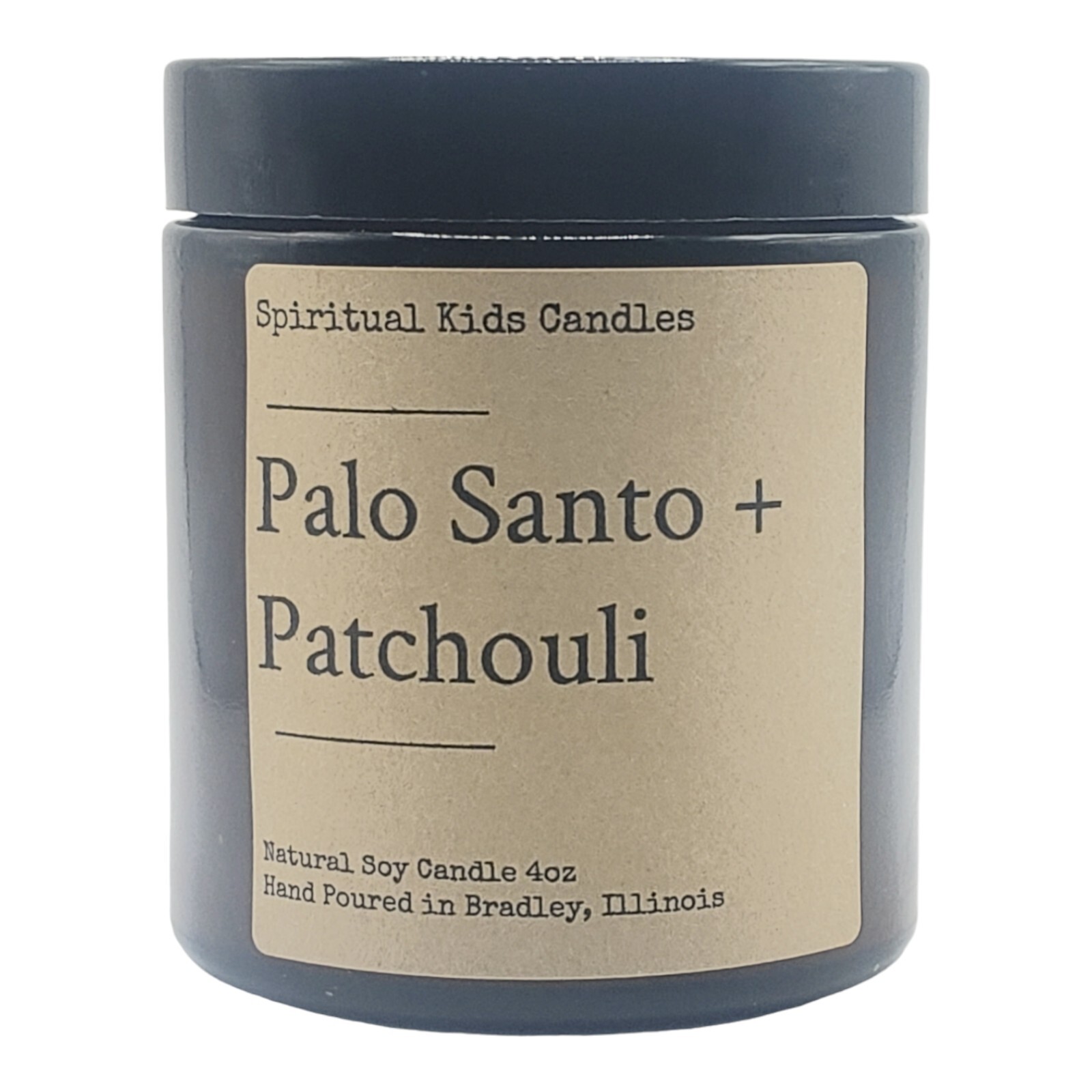 Palo Santo Patchouli Soy Candle 4oz Glass Jar 20-25 Hrs Essential Fragrant Oils