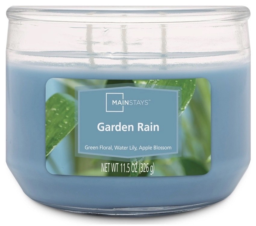 1 Mainstays GARDEN RAIN Large 3-Wick Scented Candle 11.5oz