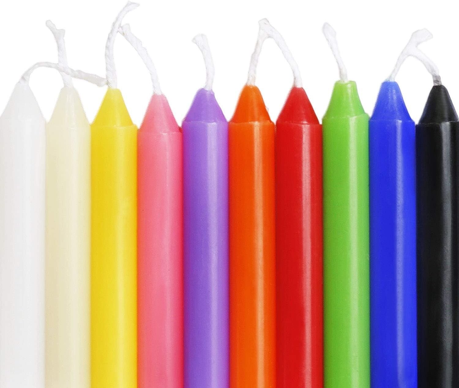 YOROXRG 100 pcs Spells Chime Candles Unscented Assorted Colors Mini Taper Candle