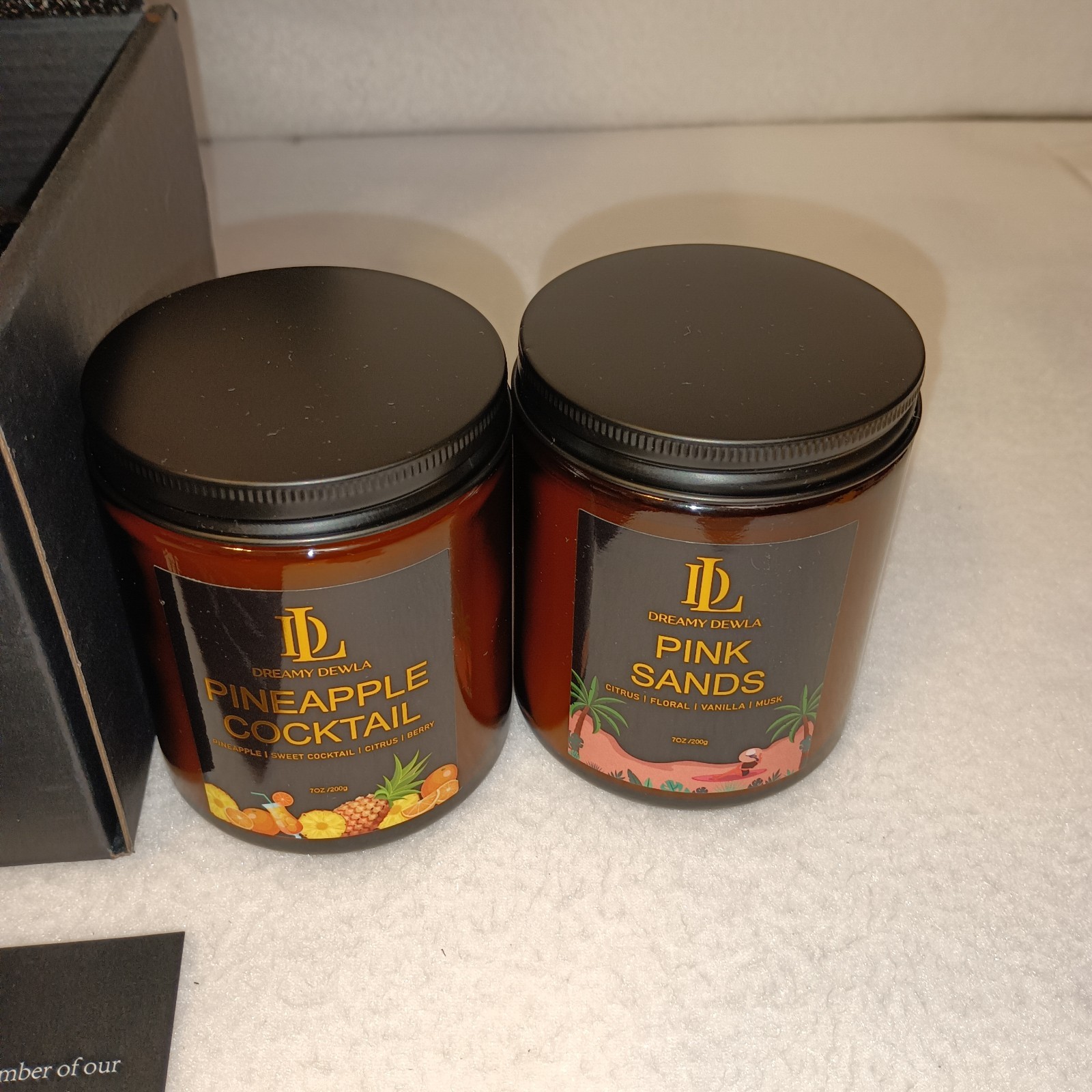 Dreamy Dewla 4 Pack 7oz Soy Scented Candles Jar Gift Set Home Fragrance