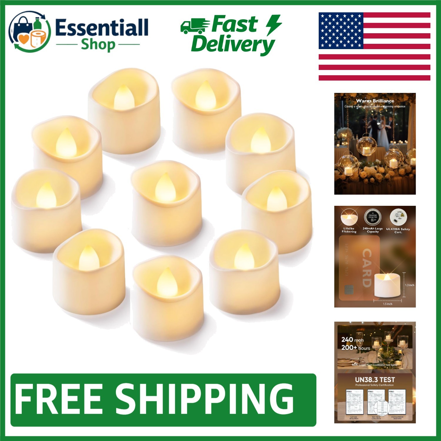 Flickering Flameless Candles Set of 12 – Safe LED Lights for Weddings & Holidays