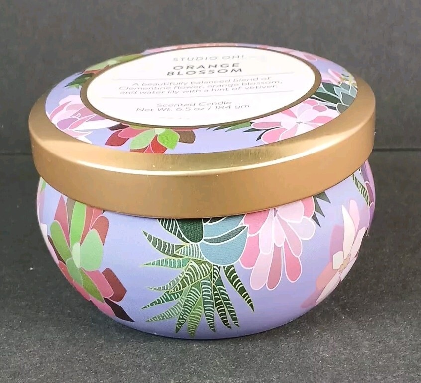 Studio OH! Soy-Blended Hand Poured Candle Jar 6.5 oz. – Orange Blossom Scent