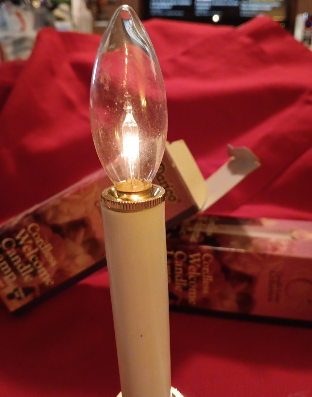 Vintage 2 Darice Cordless Welcome Candles Lamps Batteries Not Included