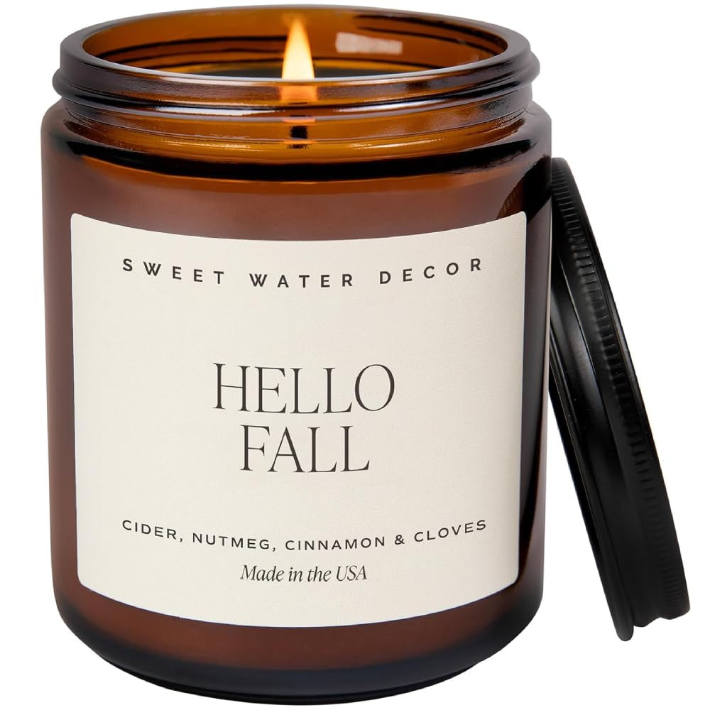 Hello Fall Soy Candles – Includes Hot Cider, Cinnamon, Cloves, and Nutmeg Scent