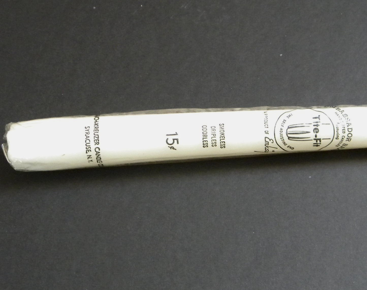 Emkay Tite-Fit Smokeless Dripless Odorless 12″ Taper Candles #6052 Box/12 (NOS)