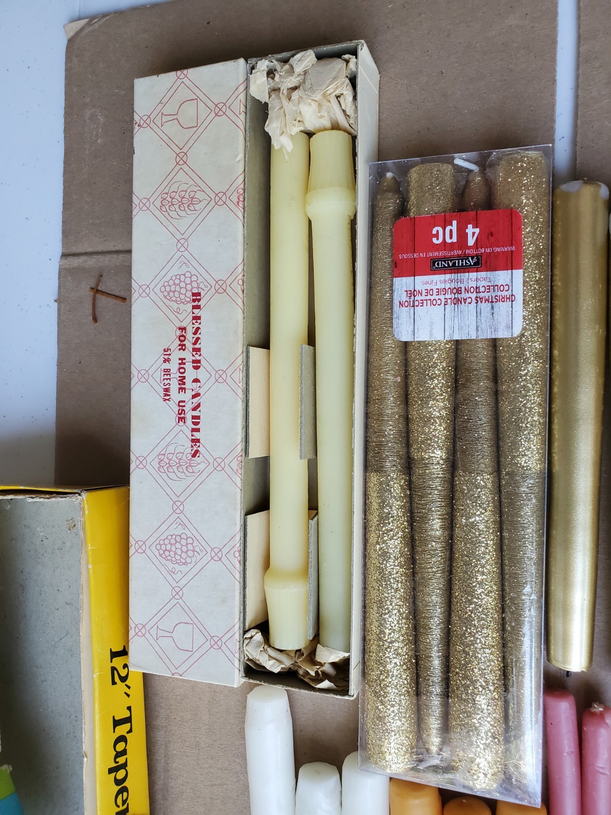 Mixed Lot of 50+ Tapered Candles Various Sizes & Colors