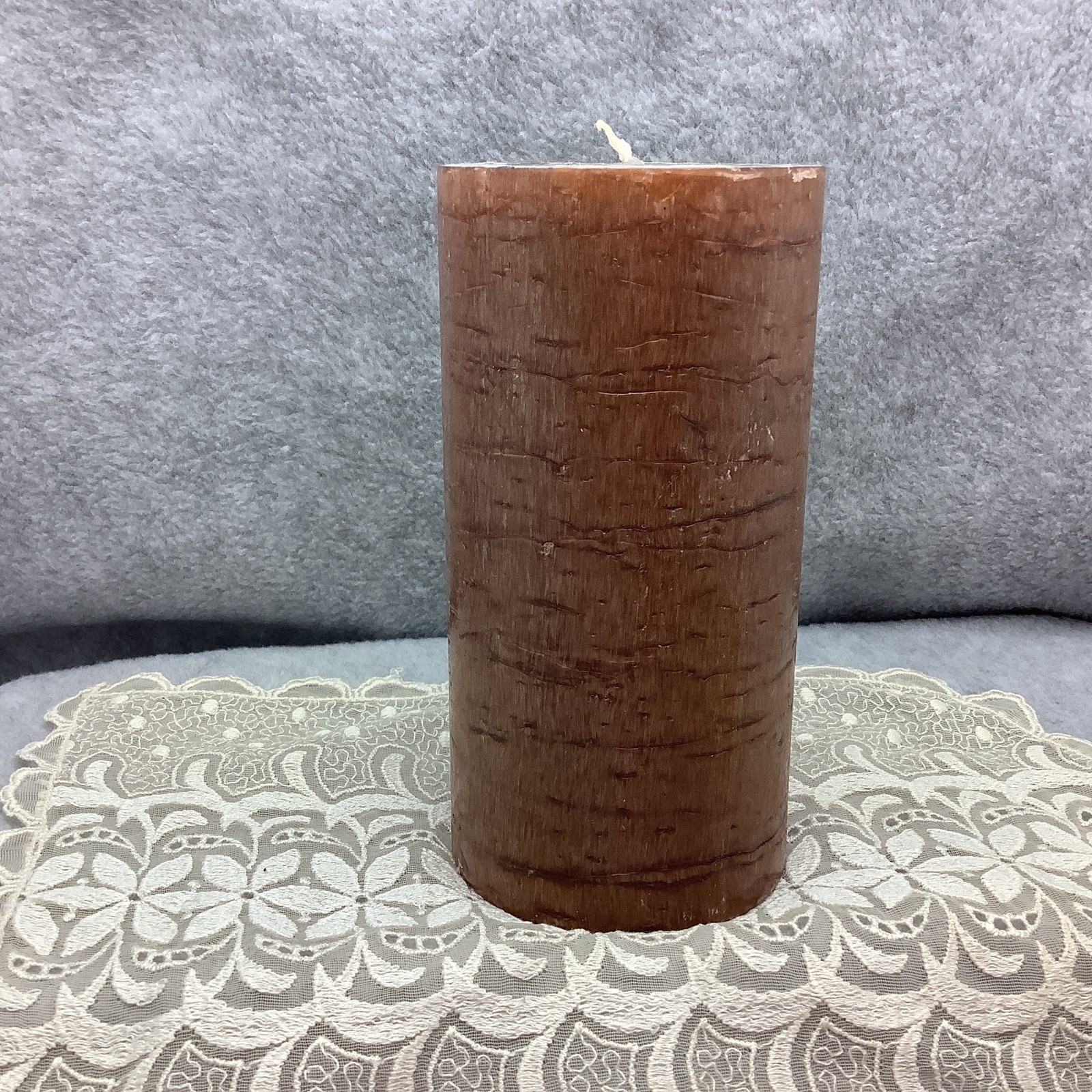 Bullfrog Light Co. Pillar Candles 9”x 3” Tan / Brown Birch Bark Retired Chx, USA