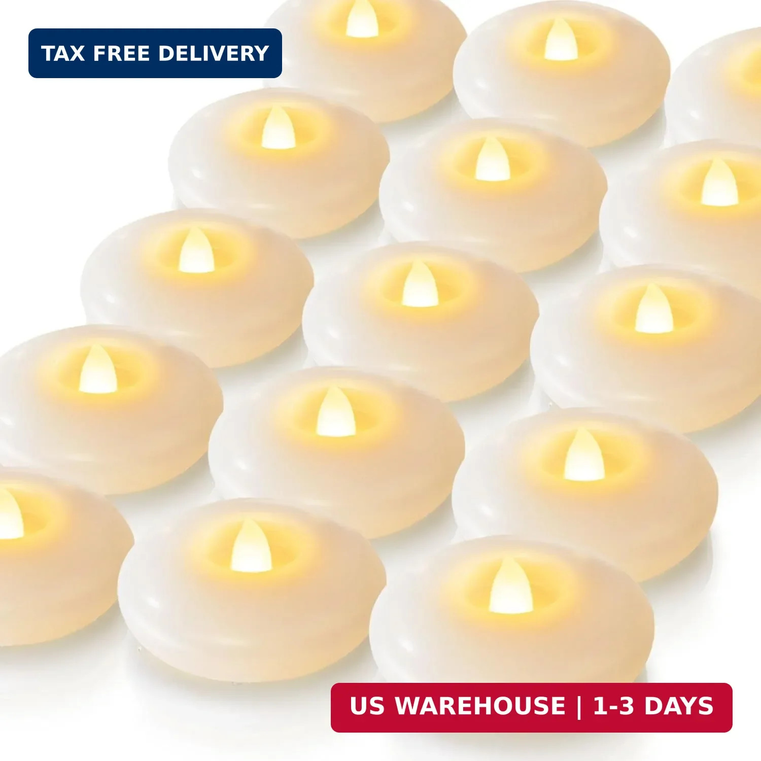 Homemory 24 Pack 3″ Flameless Led Floating Candles, 200 Hour White Battery Opera