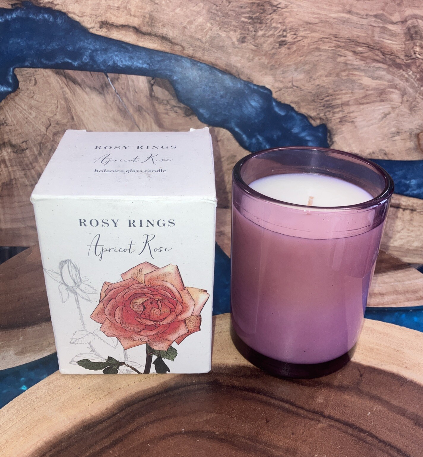 Rosy Rings ( Apricot Rose ) Botanica Glass Candle 17 Oz 85 Hours New.