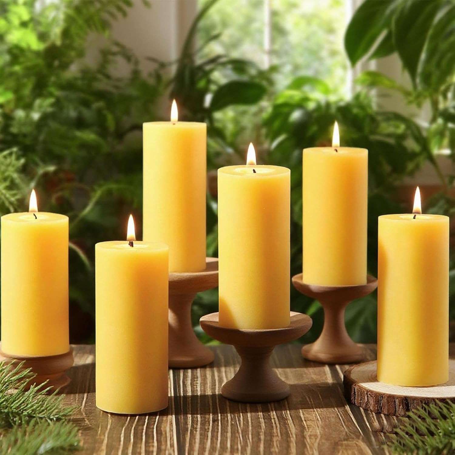 Beeswax Pillar Candles 16 Pack, Non Toxic 560 H Long Burning Candle,2x4in | 100%