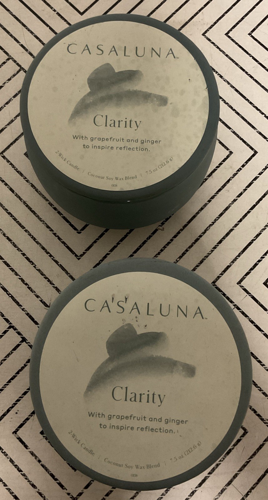 🥥 CASALUNA Scented Candles clarity Coconut Soy Wax Blend 7.5oz🆕LOT OF 2‼️AS IS