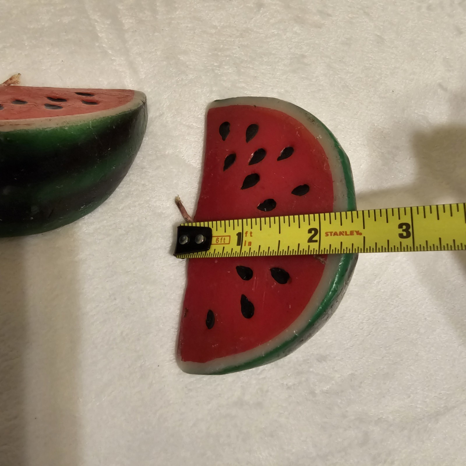 Set Of 2 Watermelon Shaped Wax Candles Farmhouse Summer Kitchen