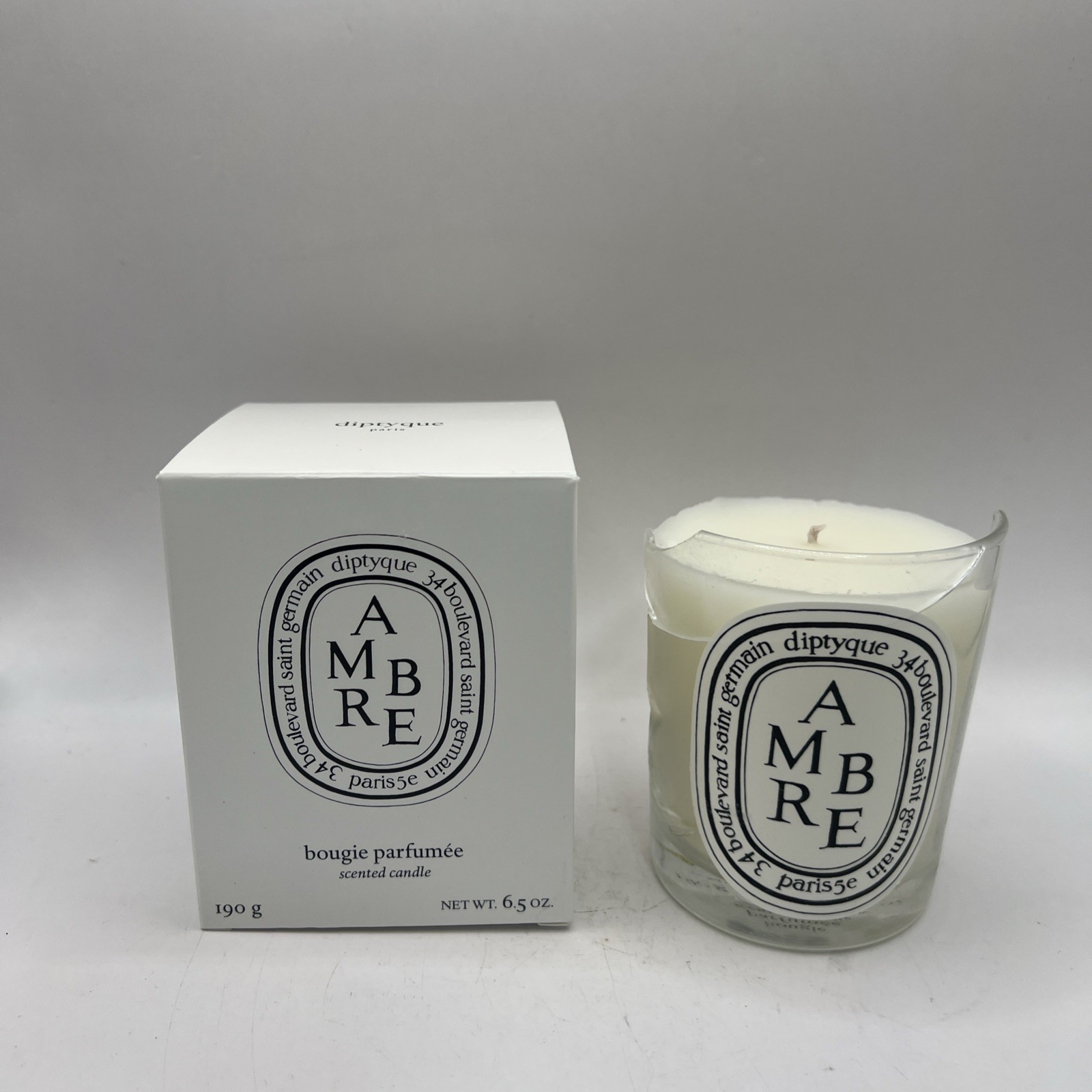 Diptyque Ambre Bougie Parfumee Luxury Scented Candle 6.5oz New Broken