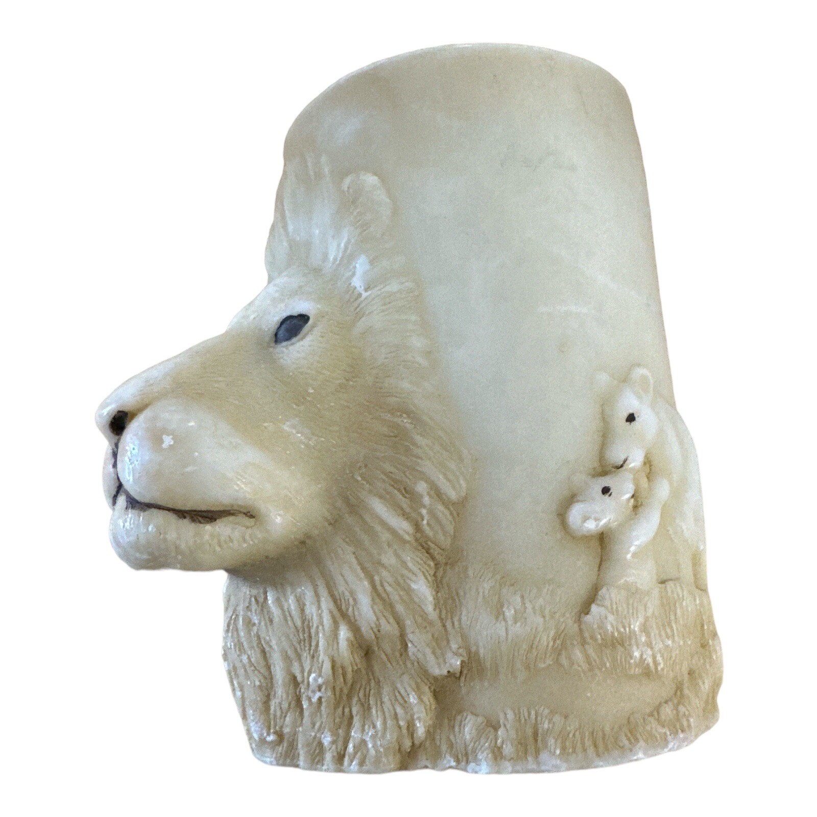 Animal Spirits Handcrafted Lion Pillar Candle Lioness Cub 5.5” It/523