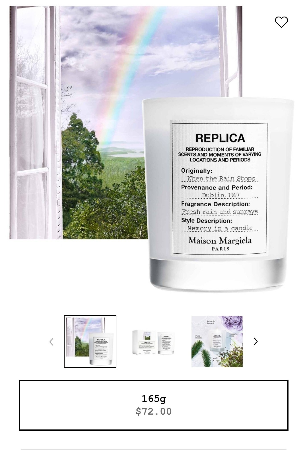 Maison Margiela Replica When the Rain Stops Fresh Scented Candle 5.82 OZ / 165 G