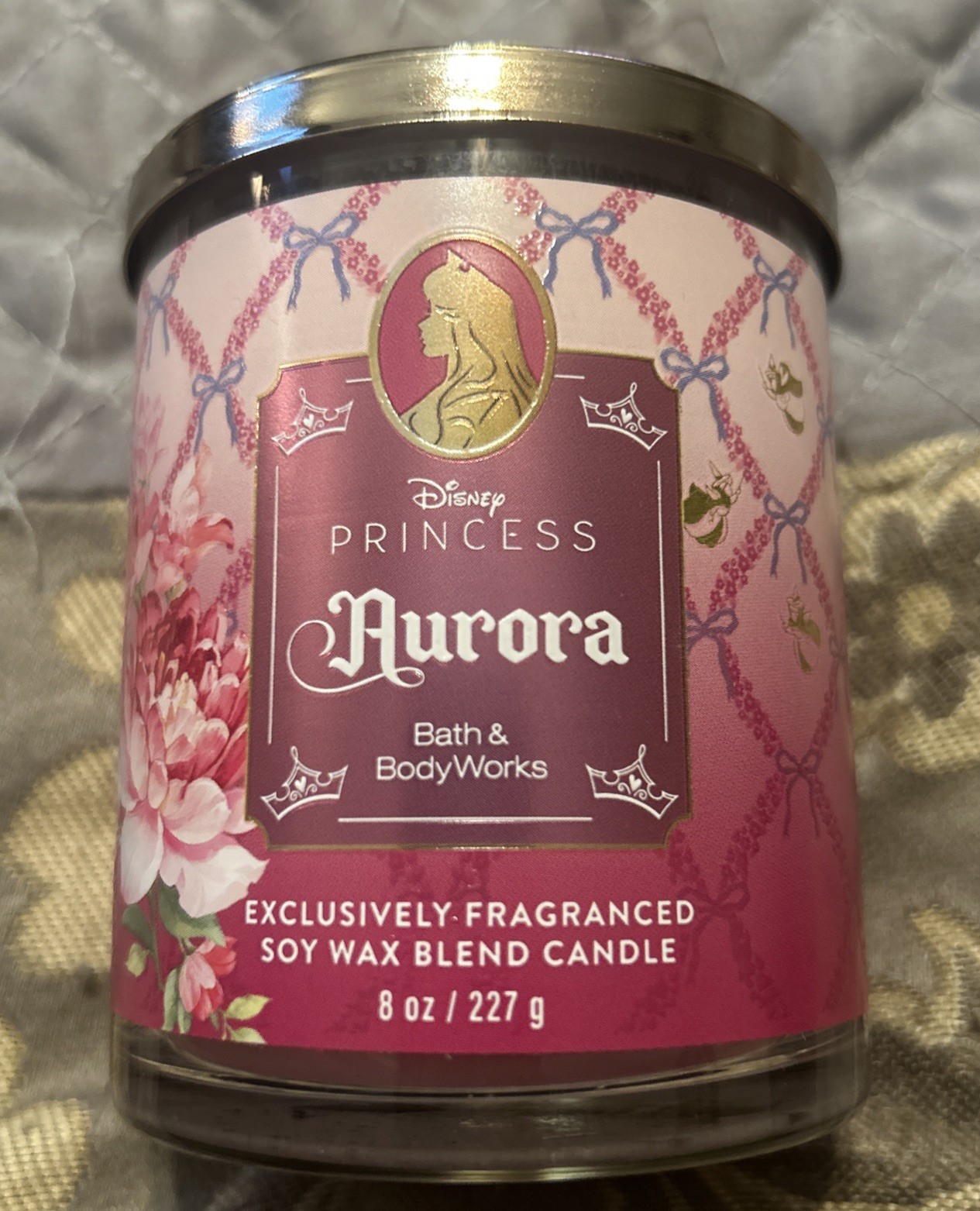 Bath & Body Works DISNEY PRINCESS AURORA Single Wick Candle 8 oz NEW