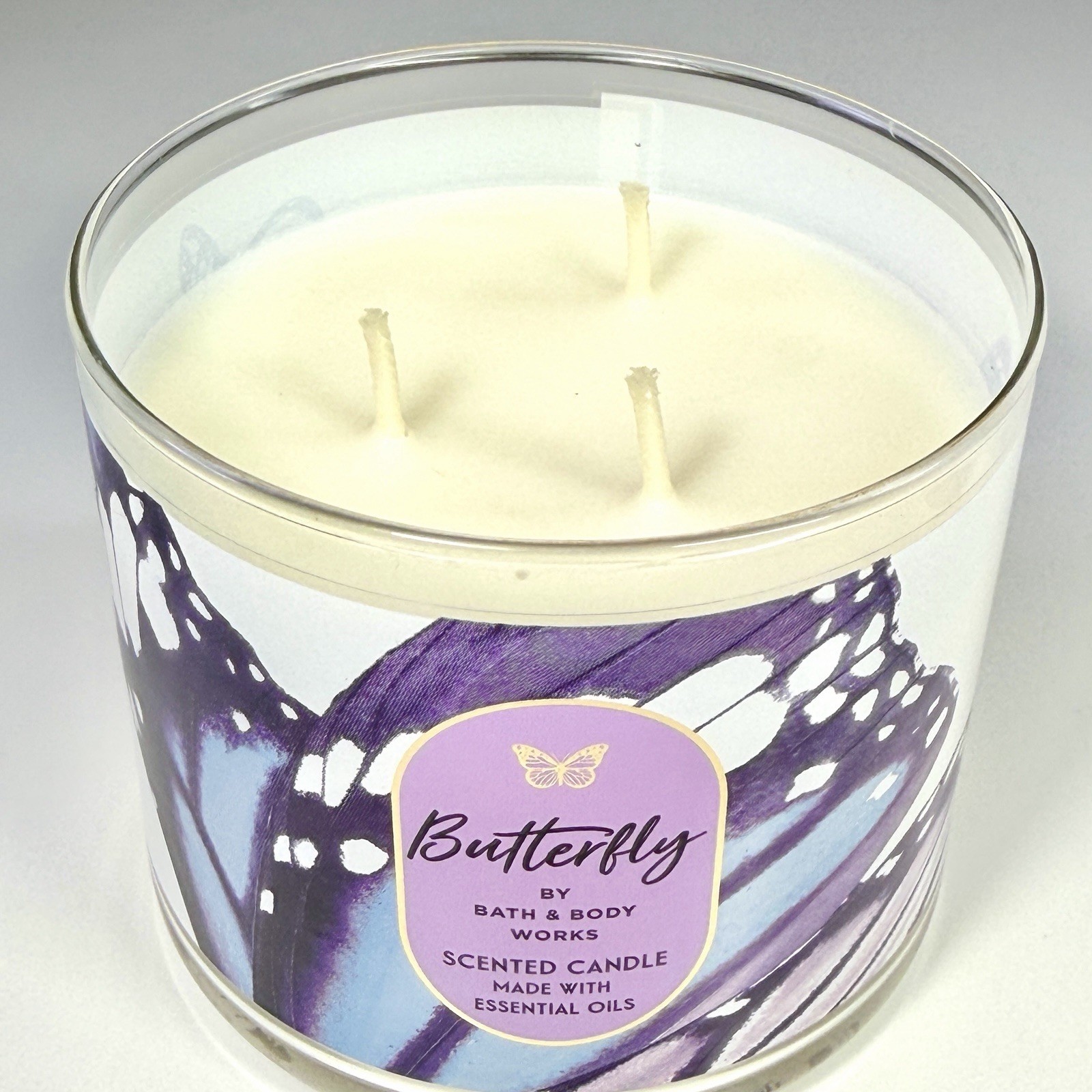 Bath & Body Works Butterfly 3-Wick Candle 14.5 oz Retired Sweet Floral Oils NEW