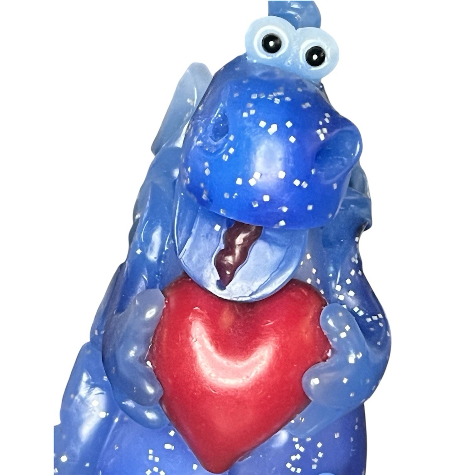 Northern lights handcrafted glitter blue dragon Mystic candle heart Valentine